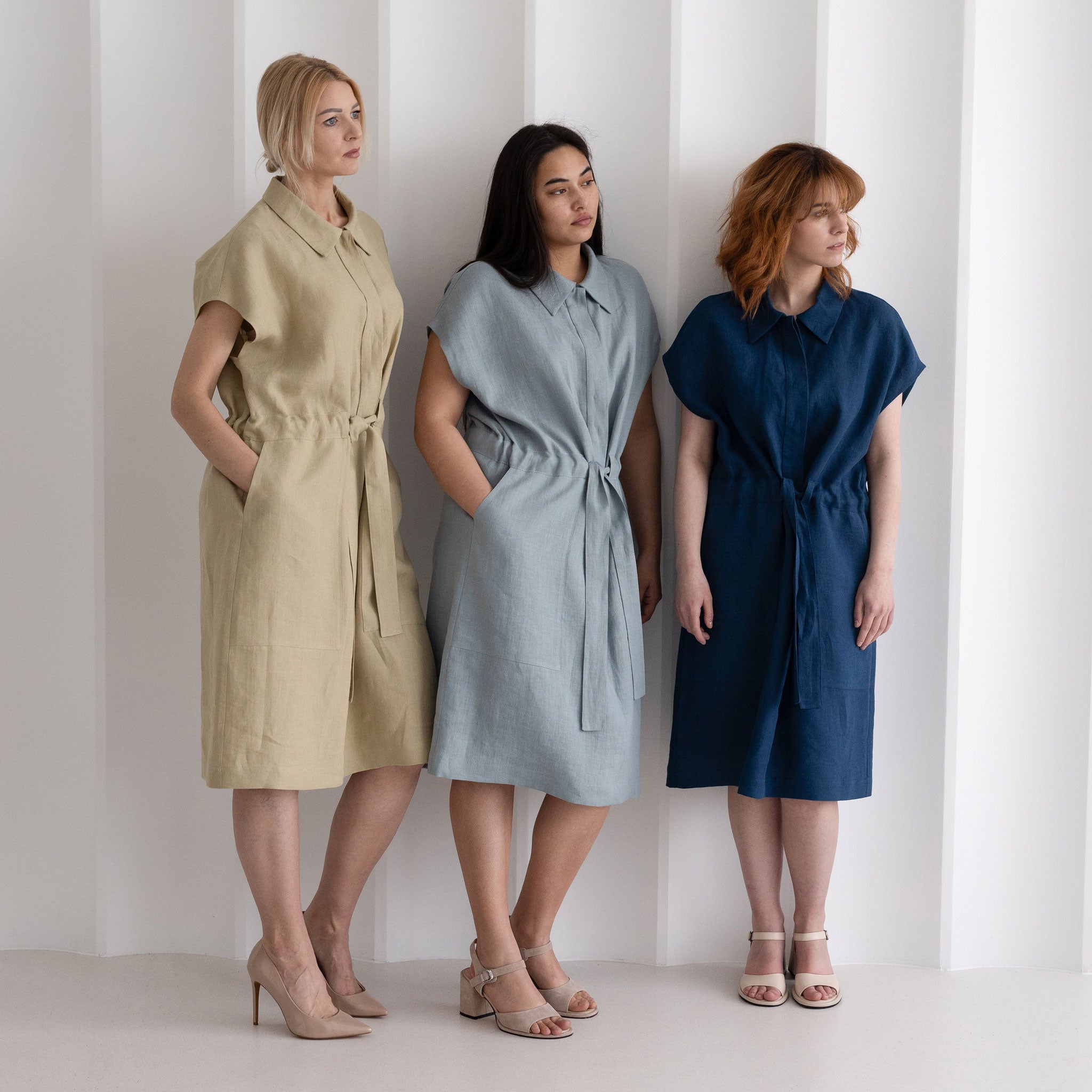 Linen shirt dress