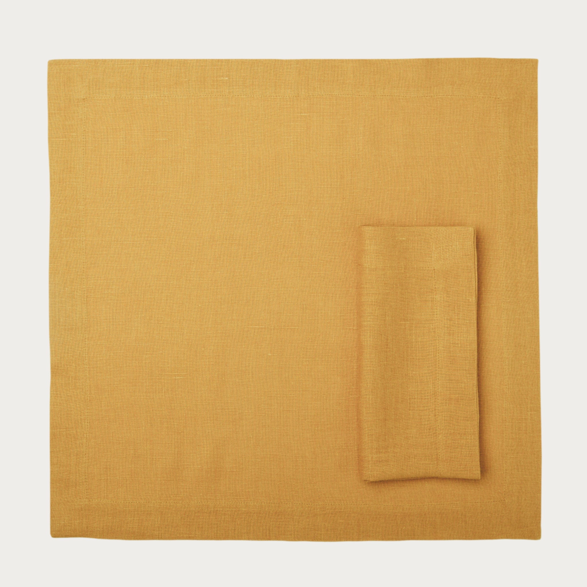 Linen table napkin Yellow ochre