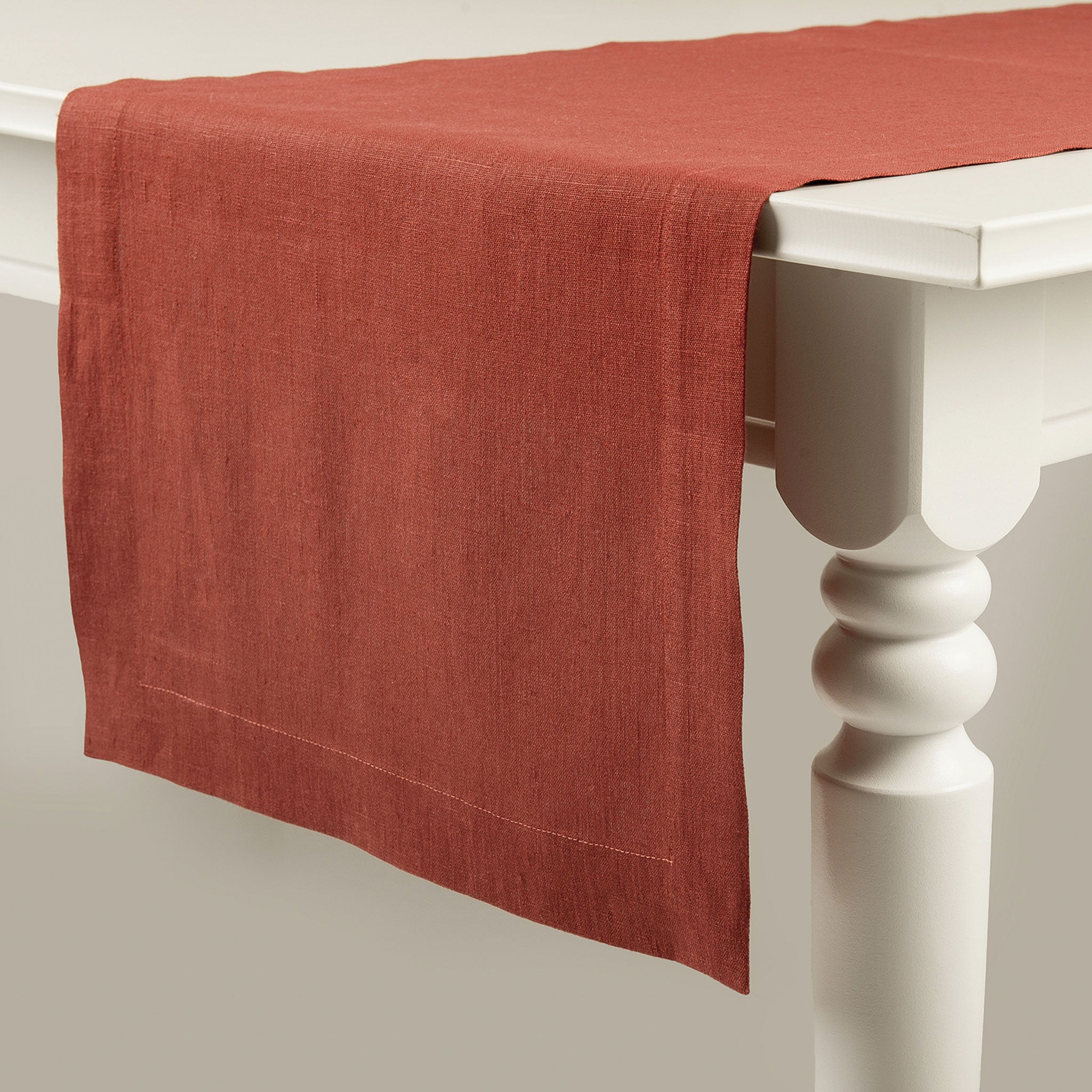 Linen table runner Burnt orange