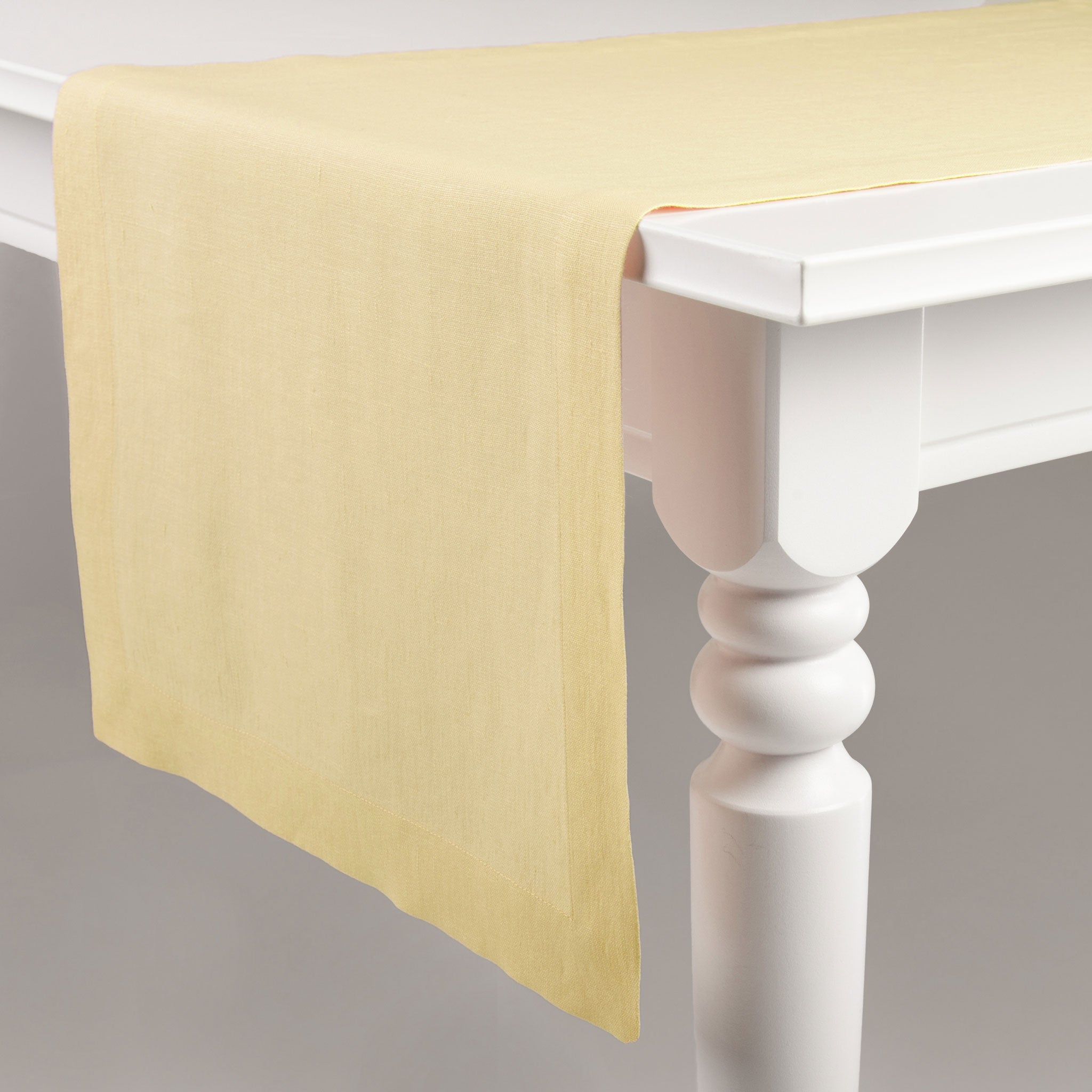 Linen table runner Butter yellow