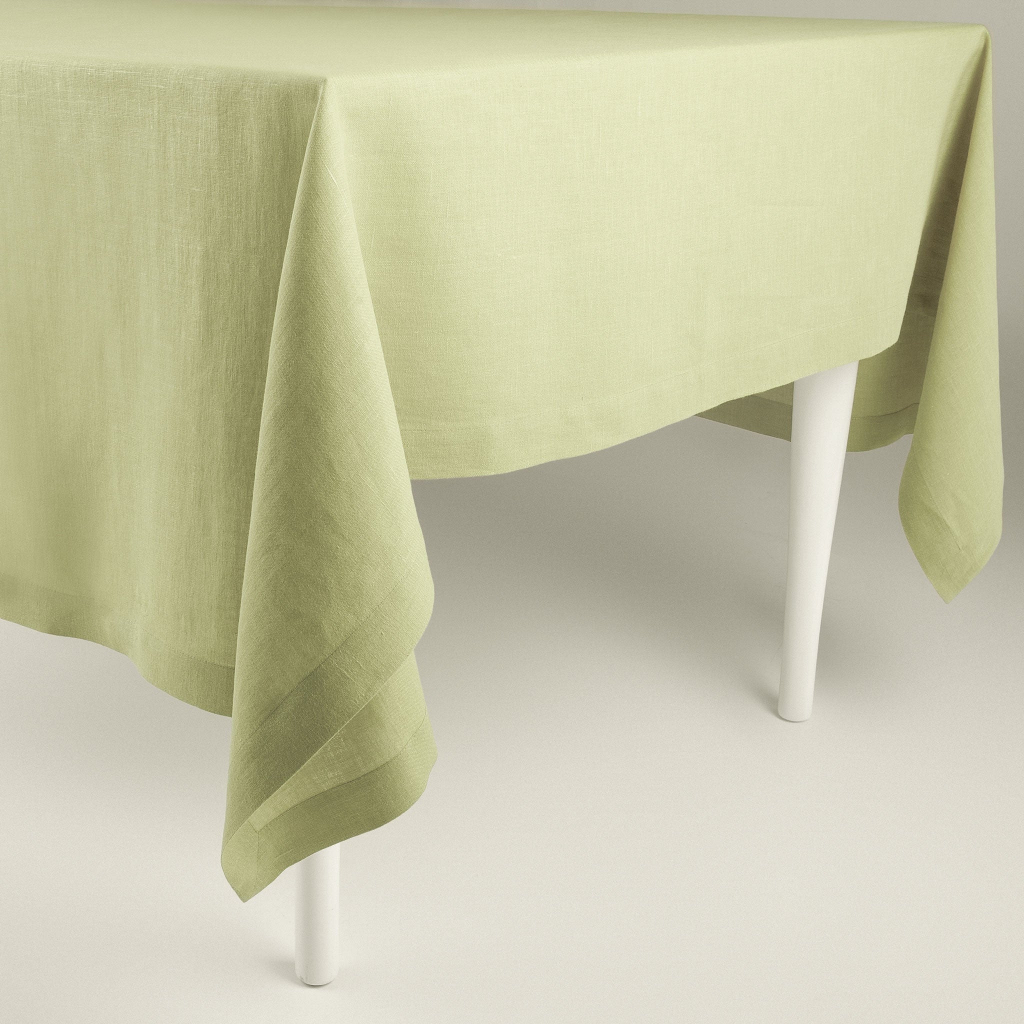 Linen tablecloth Pale olive