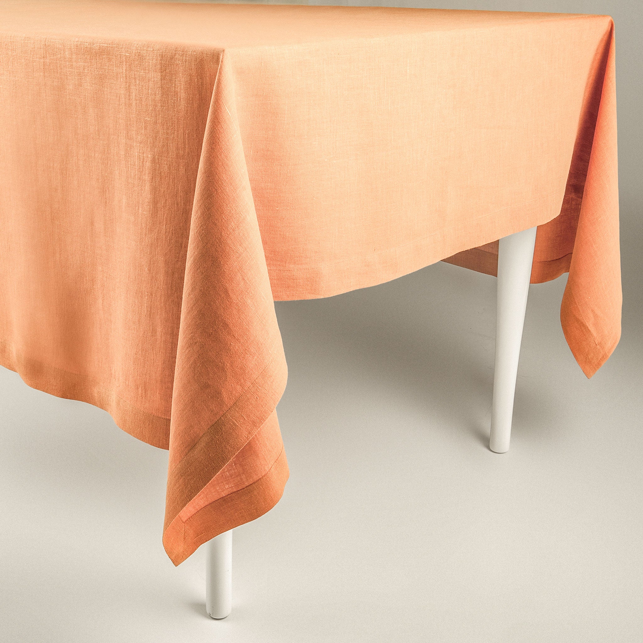Linen tablecloth Peach clay