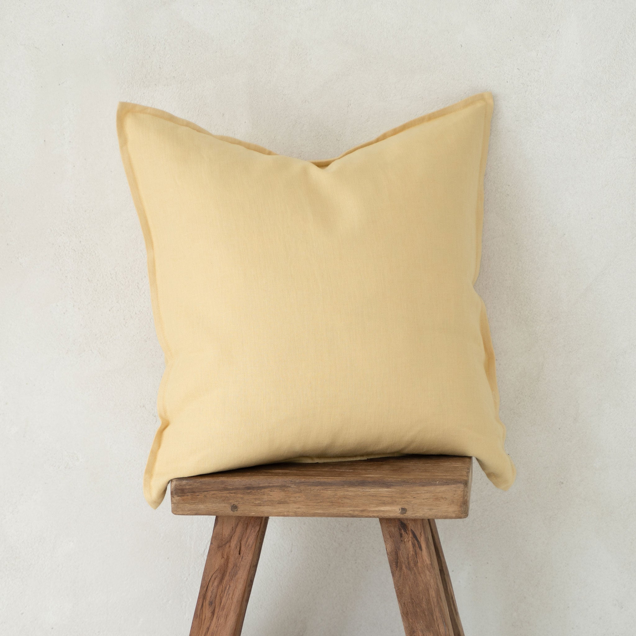 Linen pillow cover Butter yellow
