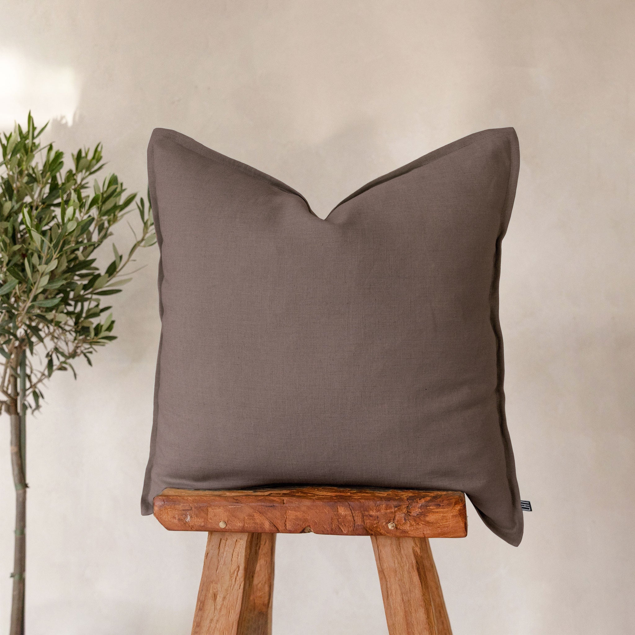 Linen pillow cover Deep taupe