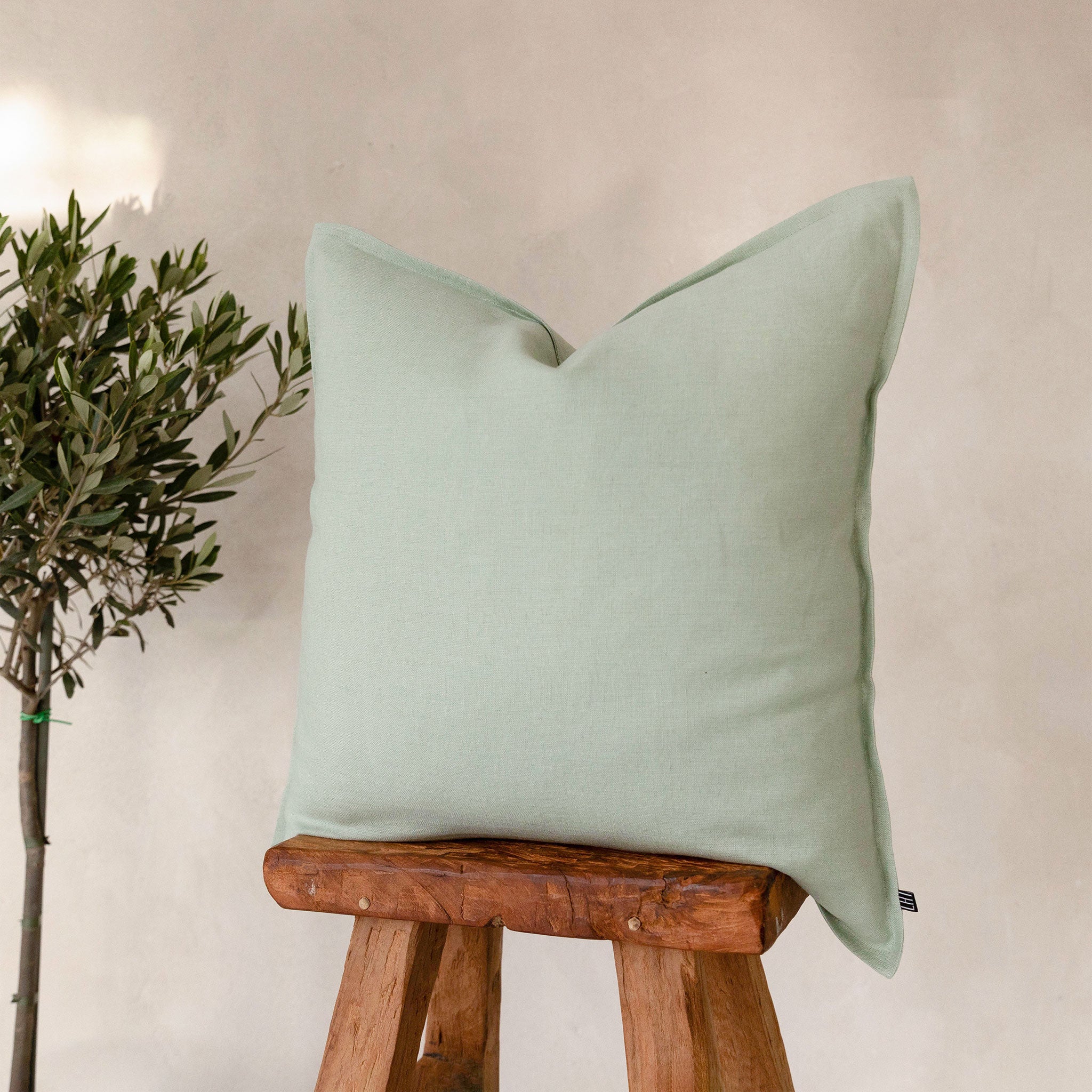Linen pillow cover Spice mint