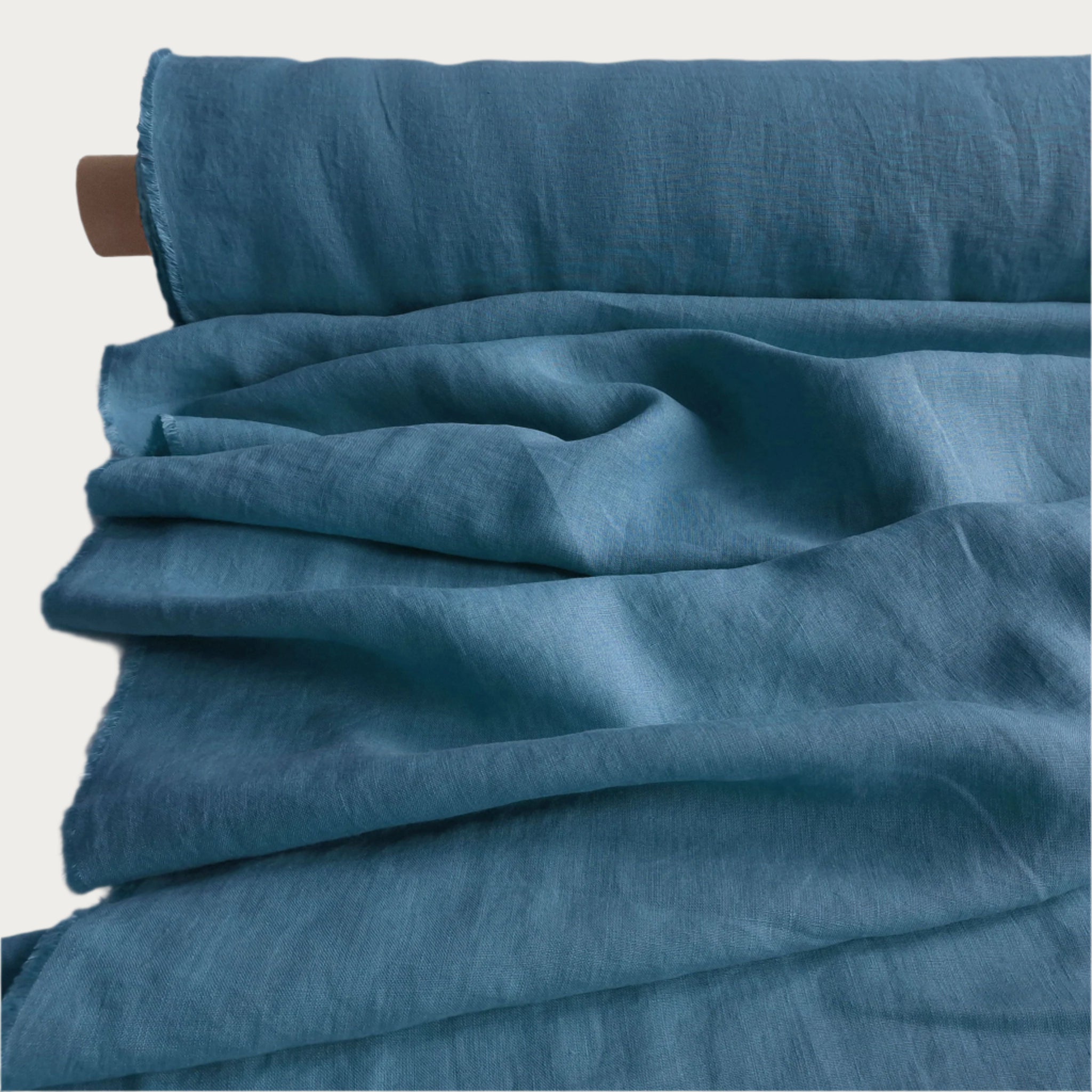 Linen fabric Marine blue