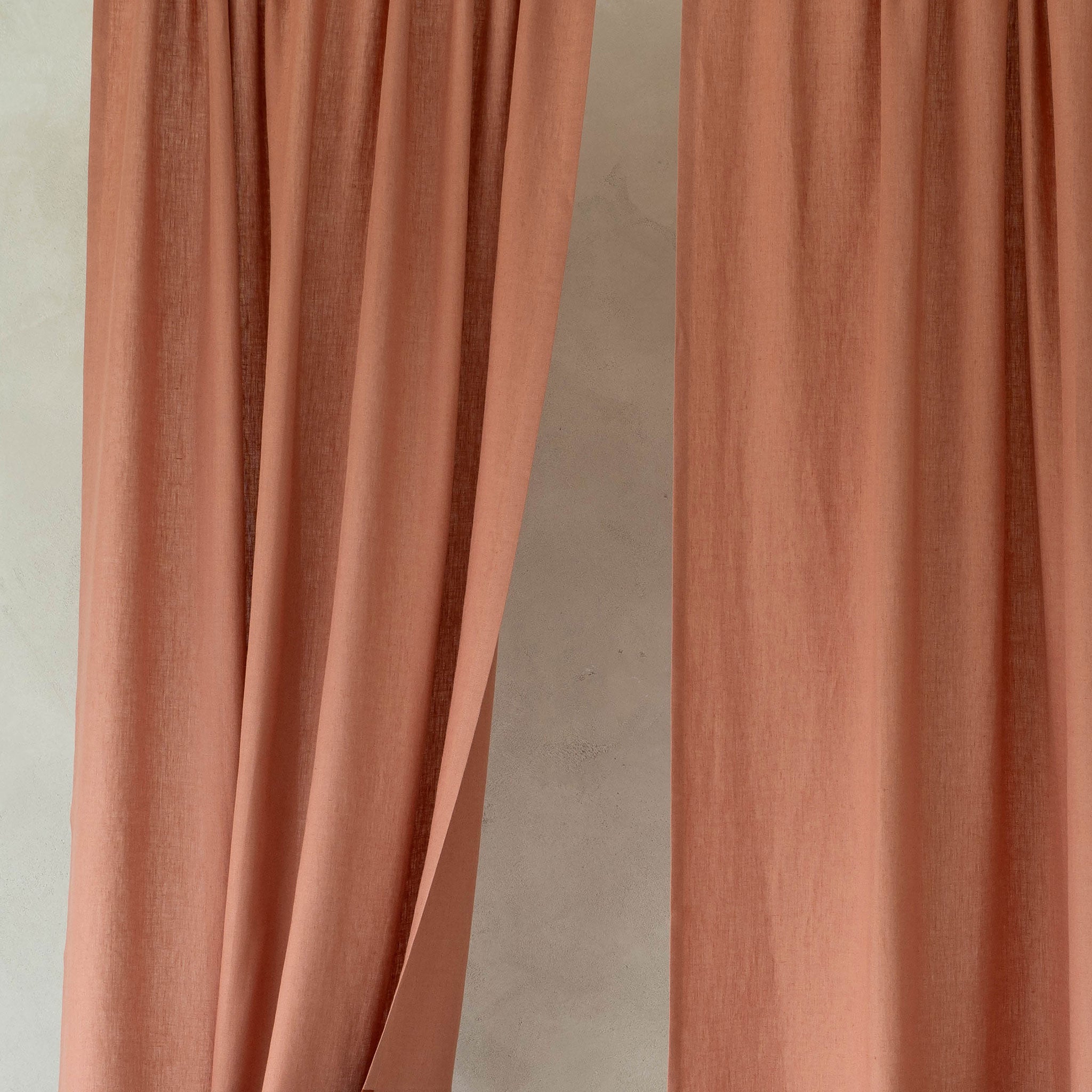Color block curtain - Marsala & Burnt orange