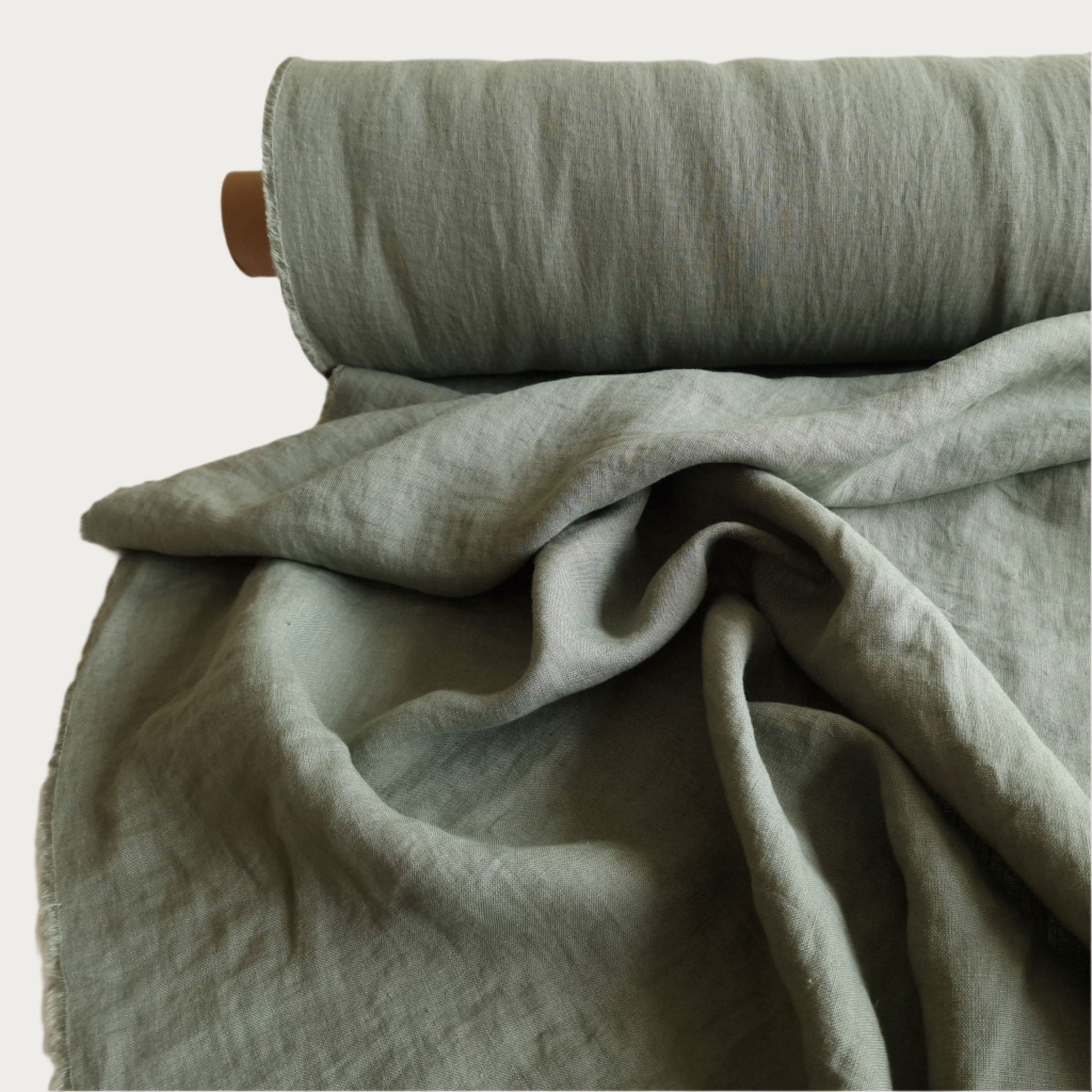 Linen fabric Moss green