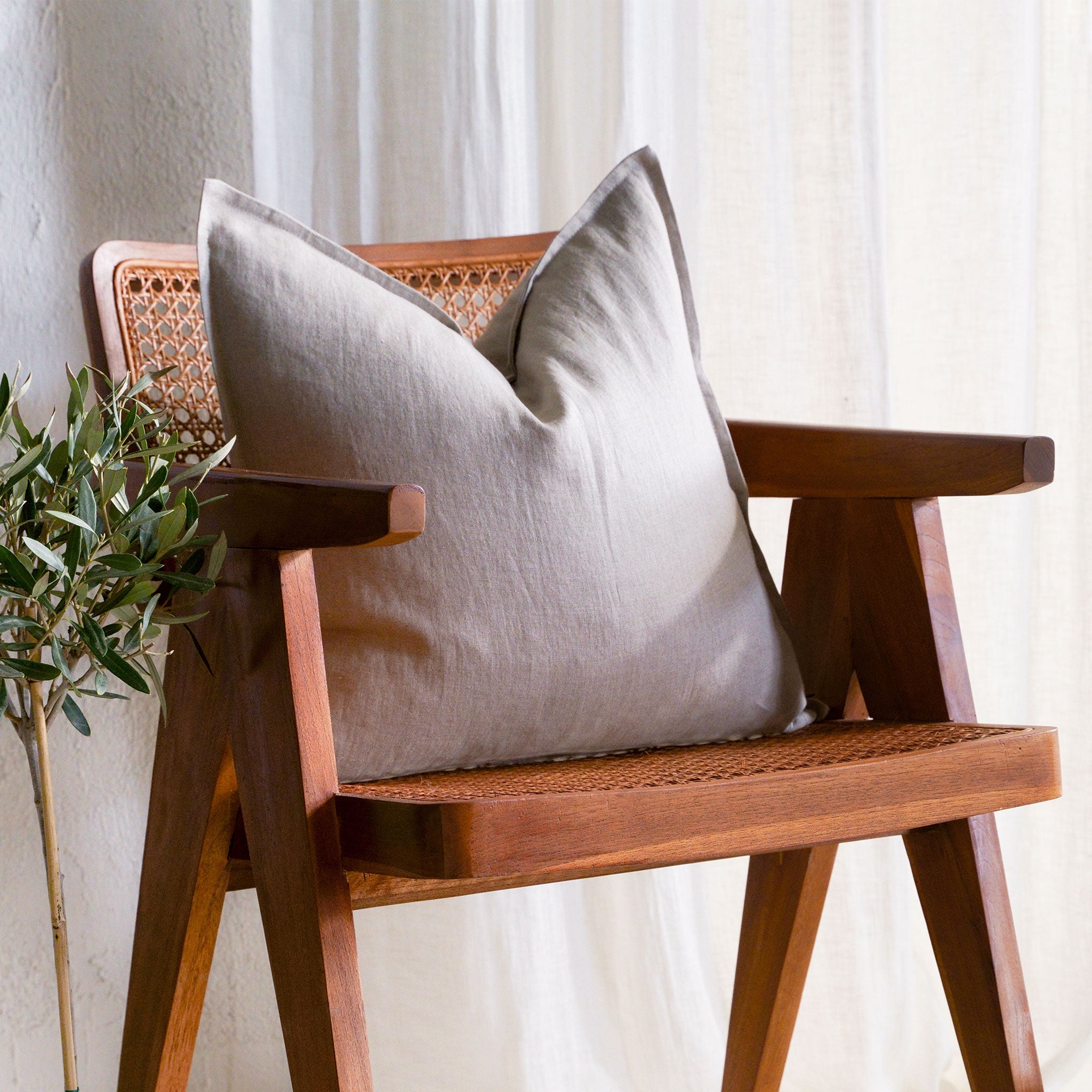 Linen pillow cover Flax grey