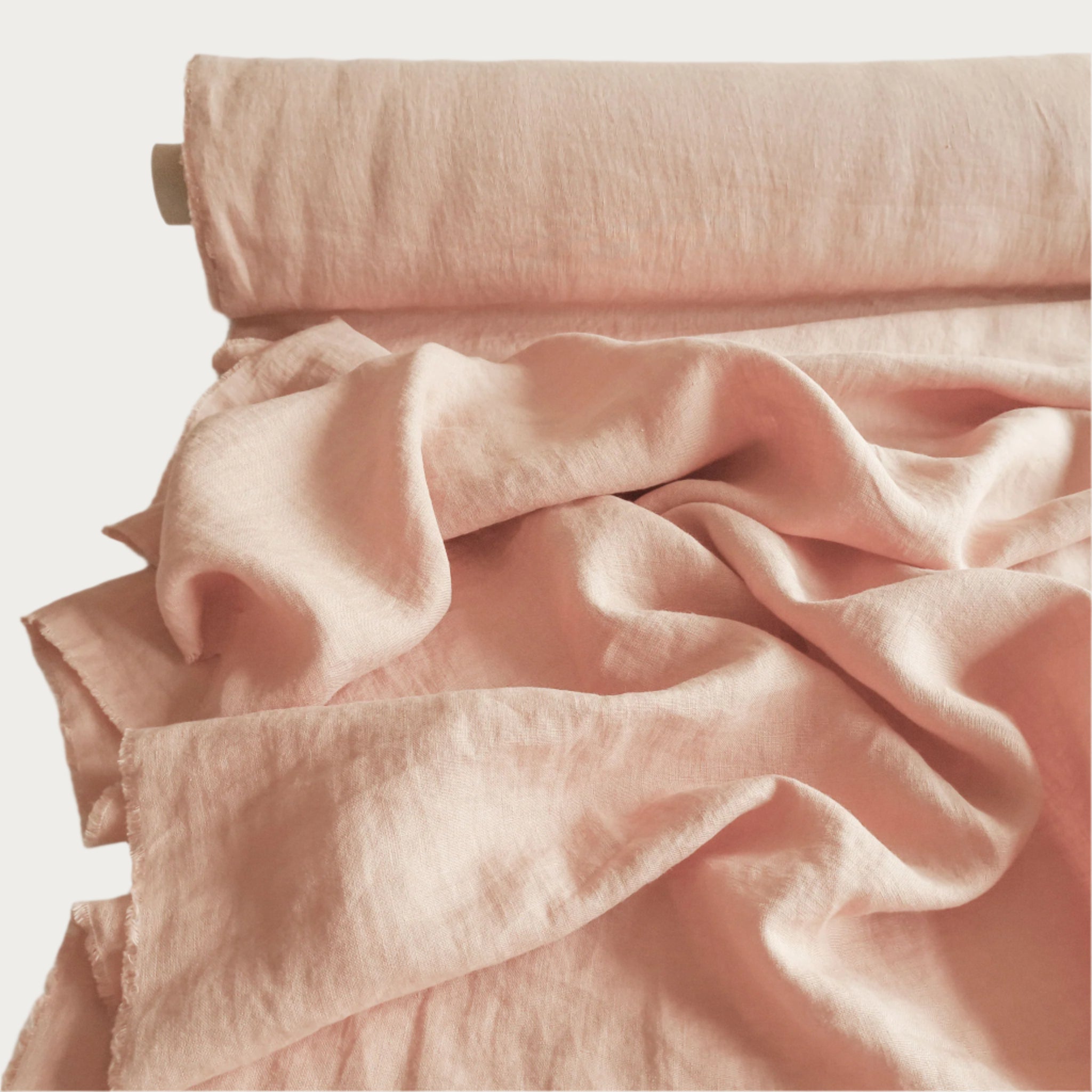 Linen fabric Pale peach