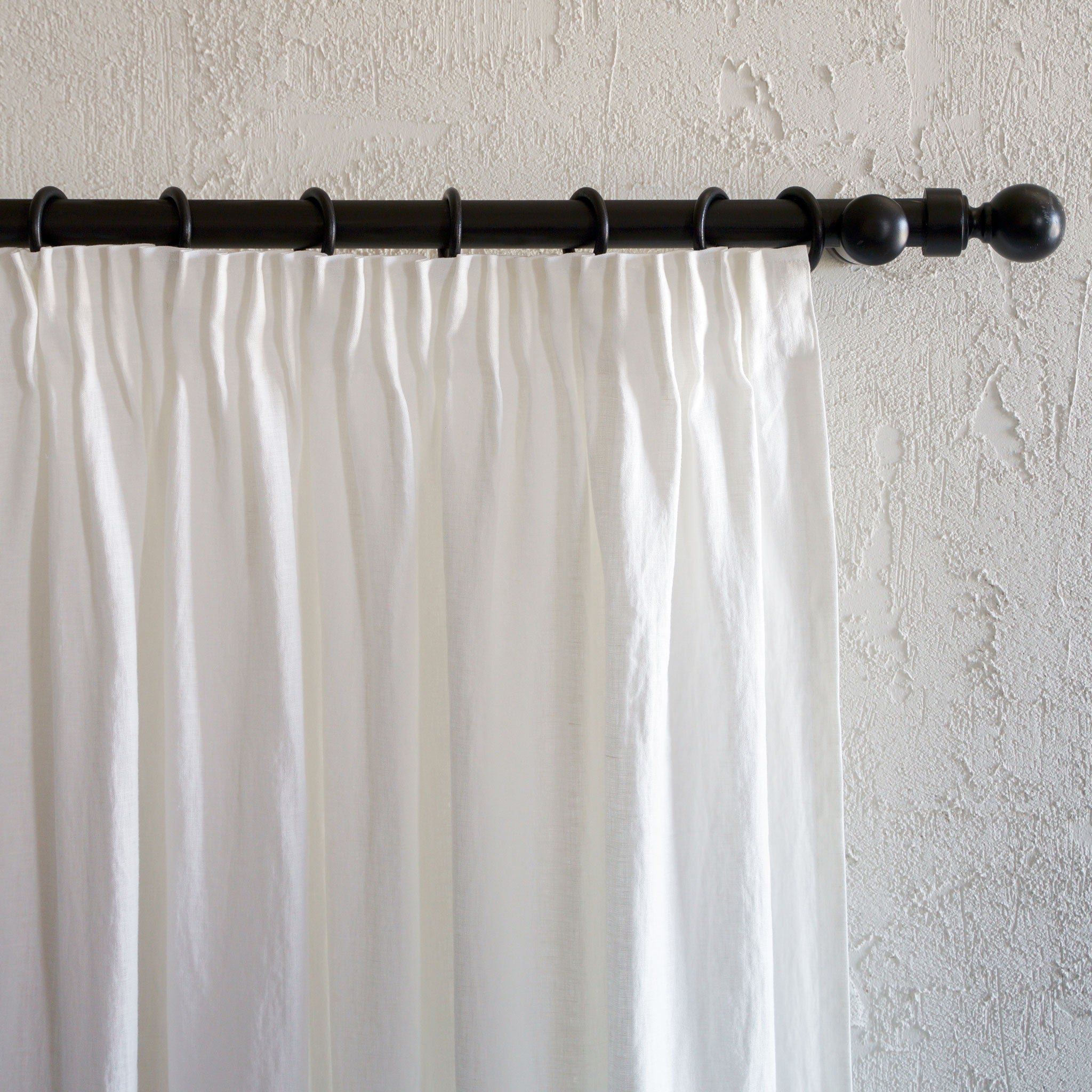 Pencil pleat linen curtain panel