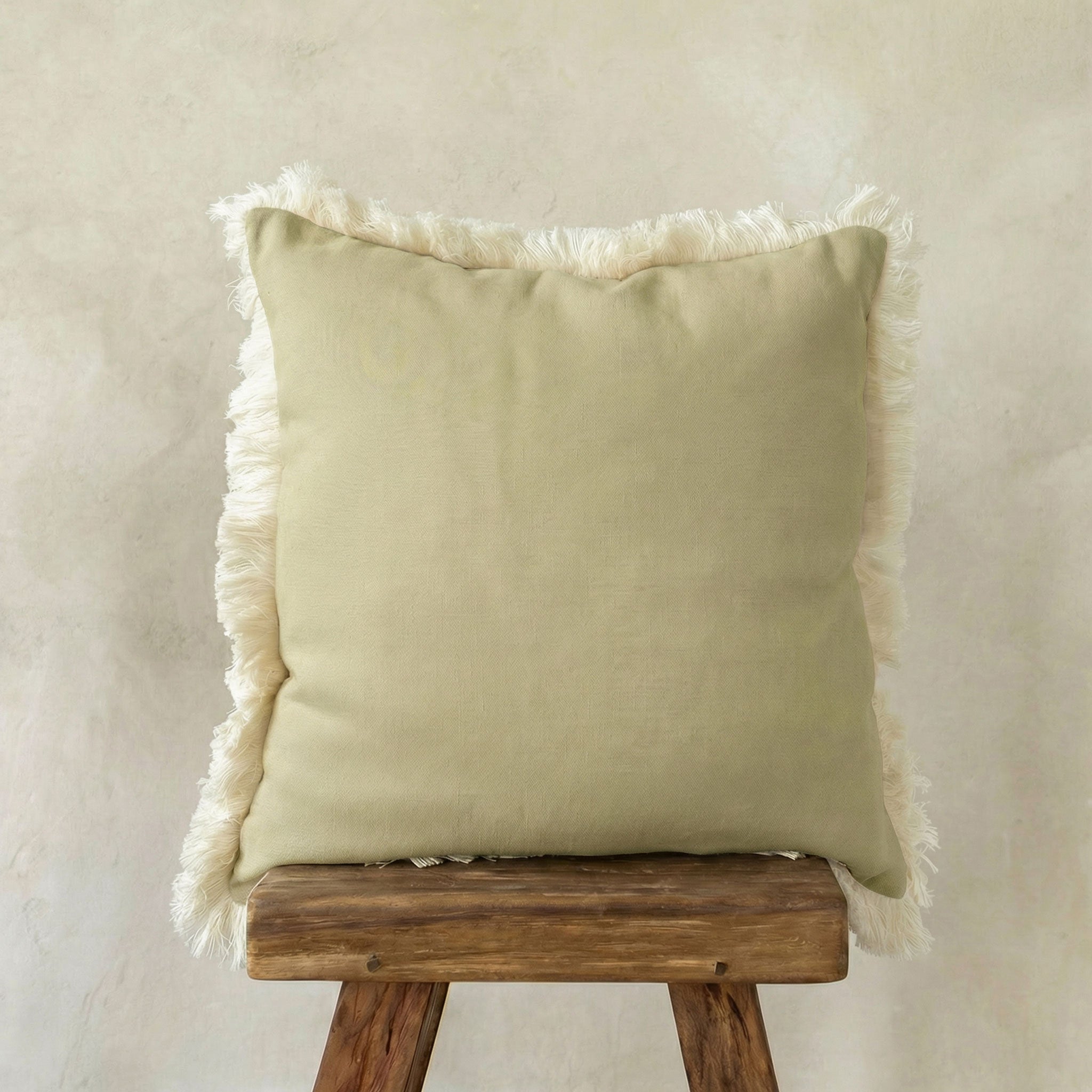 Linen Fringe Pillow Cover