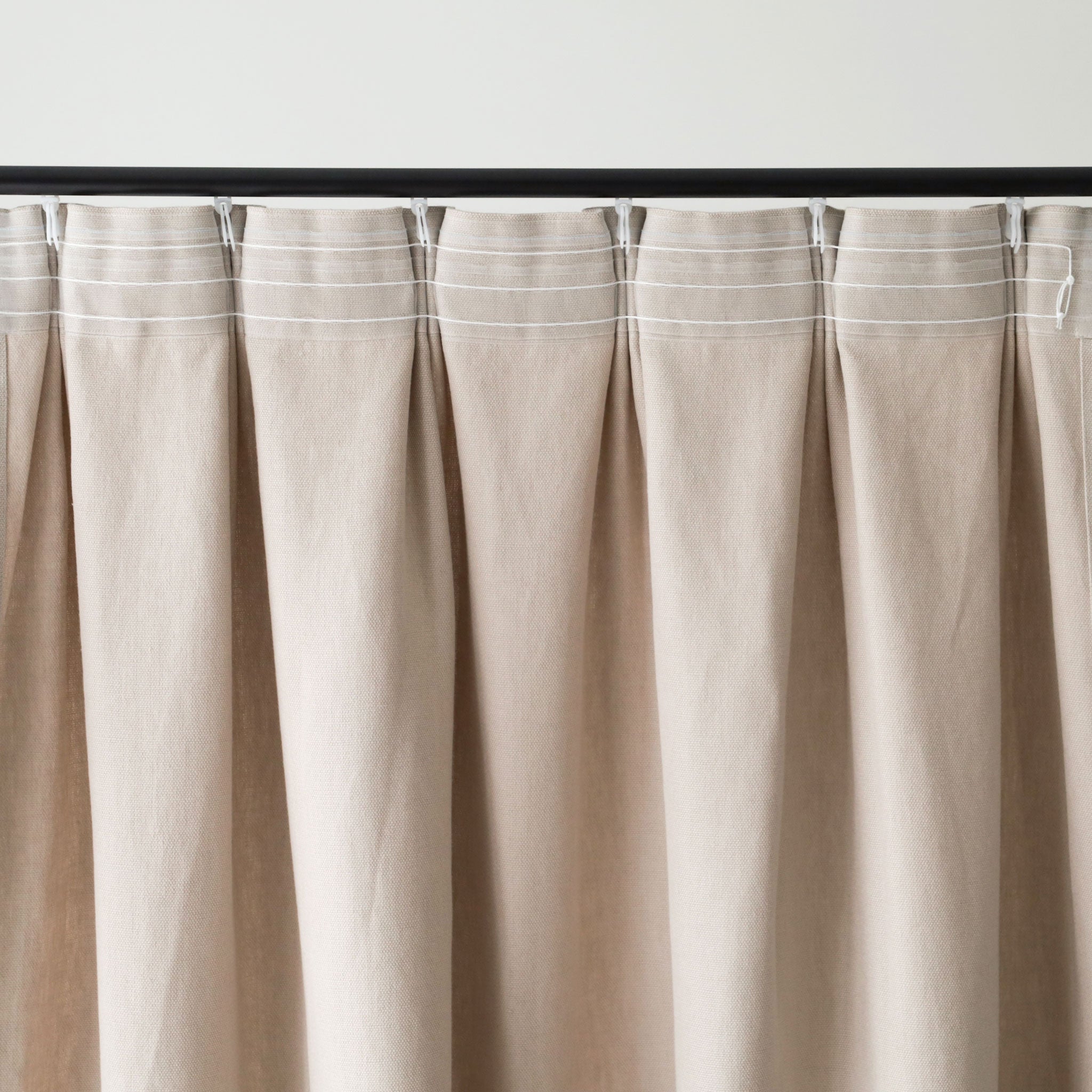 Heavy linen pinch pleat curtain panel