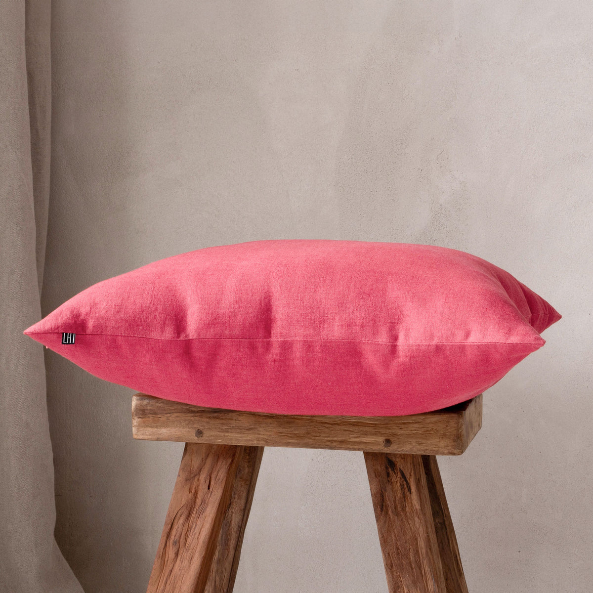 Pink lemonade linen pillow cover