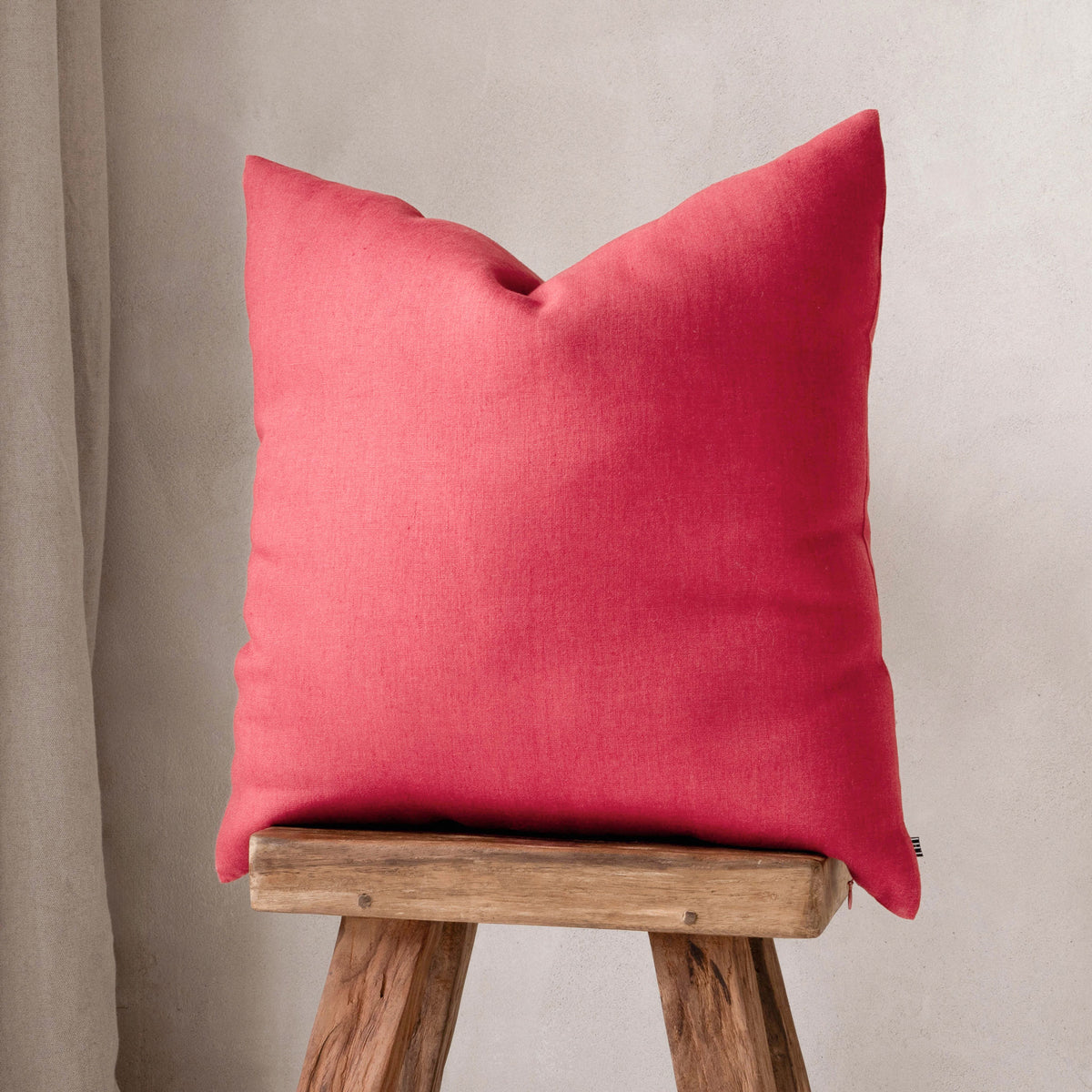 Pink lemonade linen pillow cover