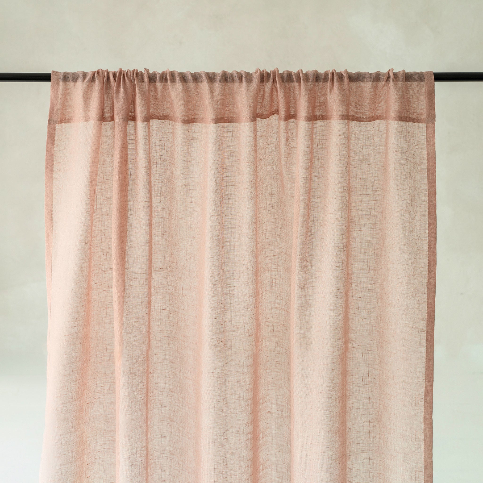 Sheer Linen Curtain Rod Pocket - Rose Gold