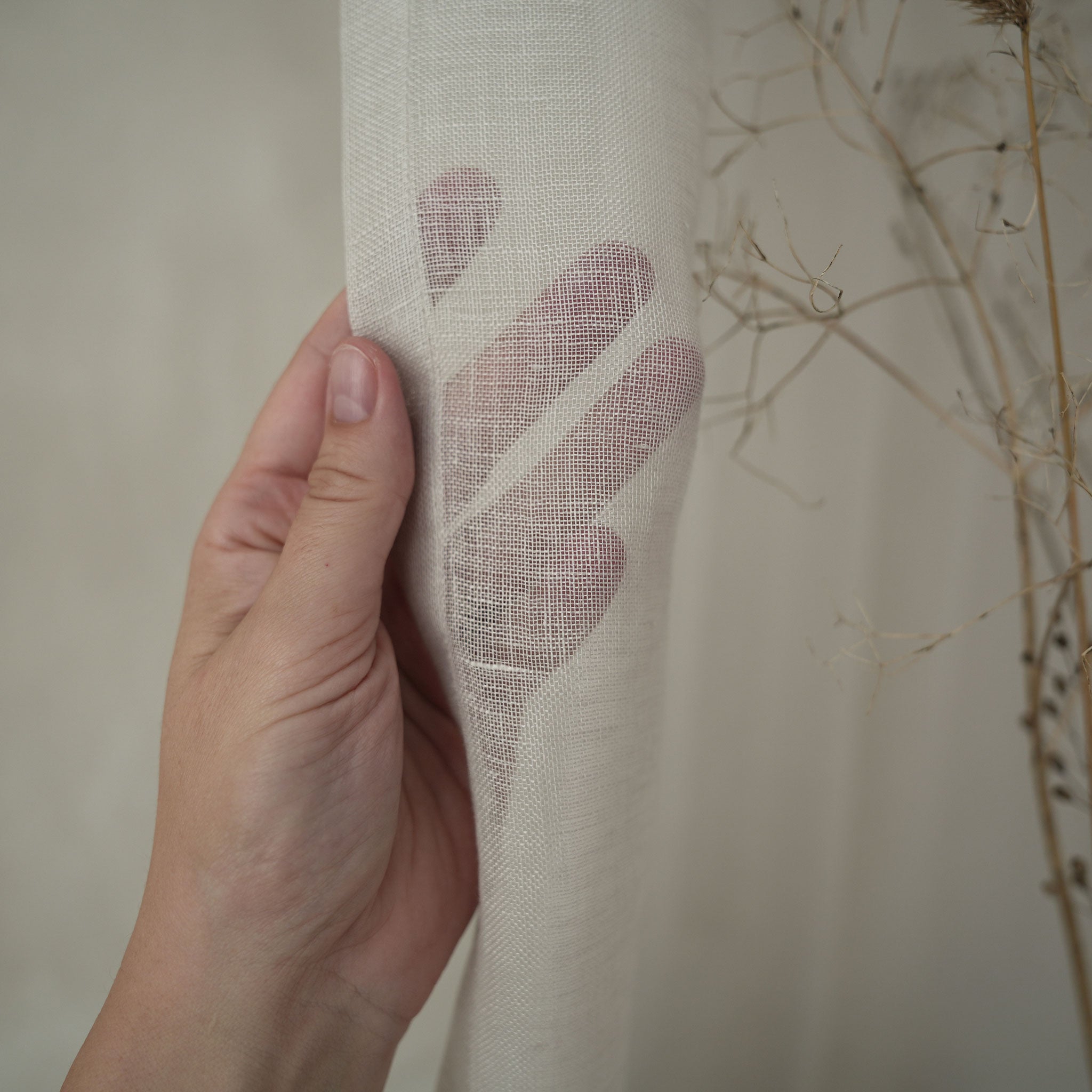 Sheer Linen Curtain Rod Pocket - Natural Tan