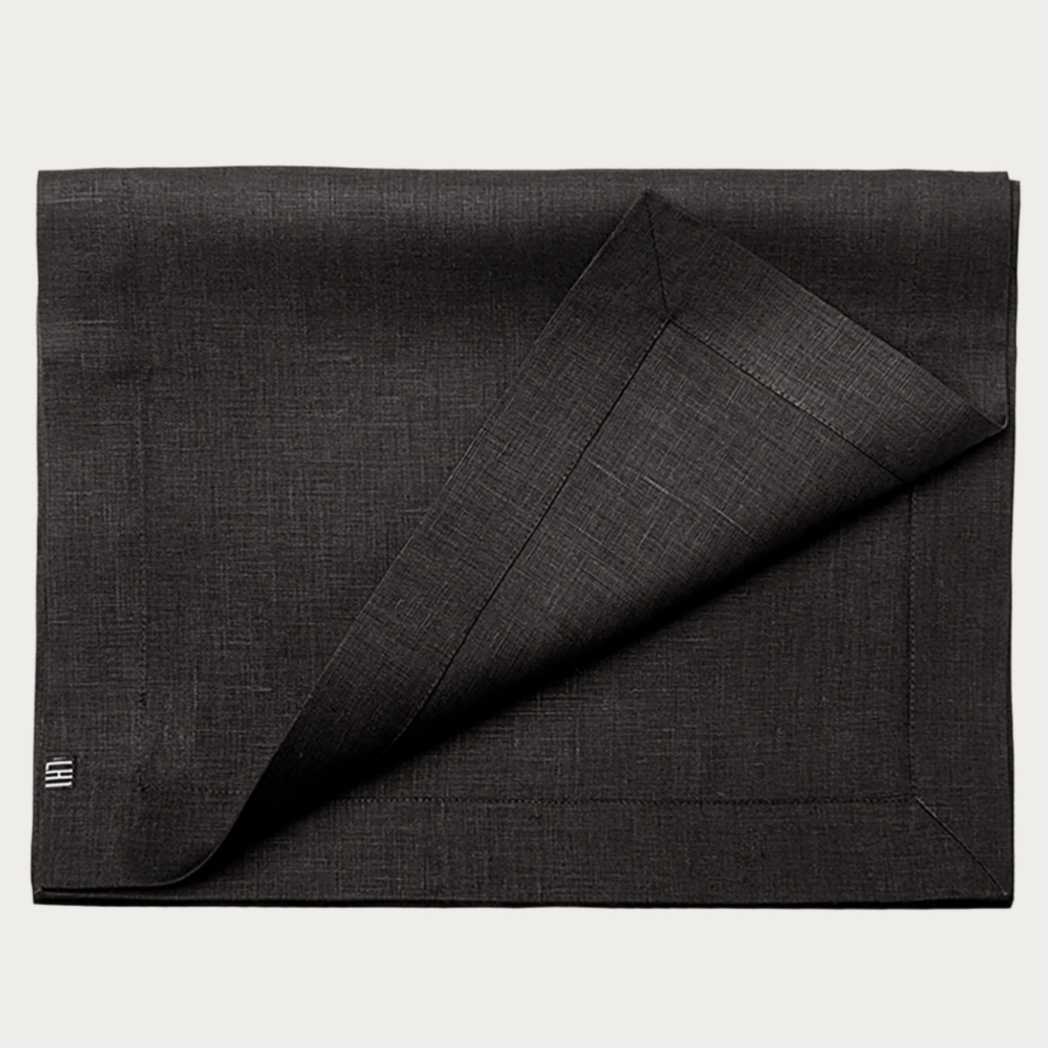 Linen table runner Black