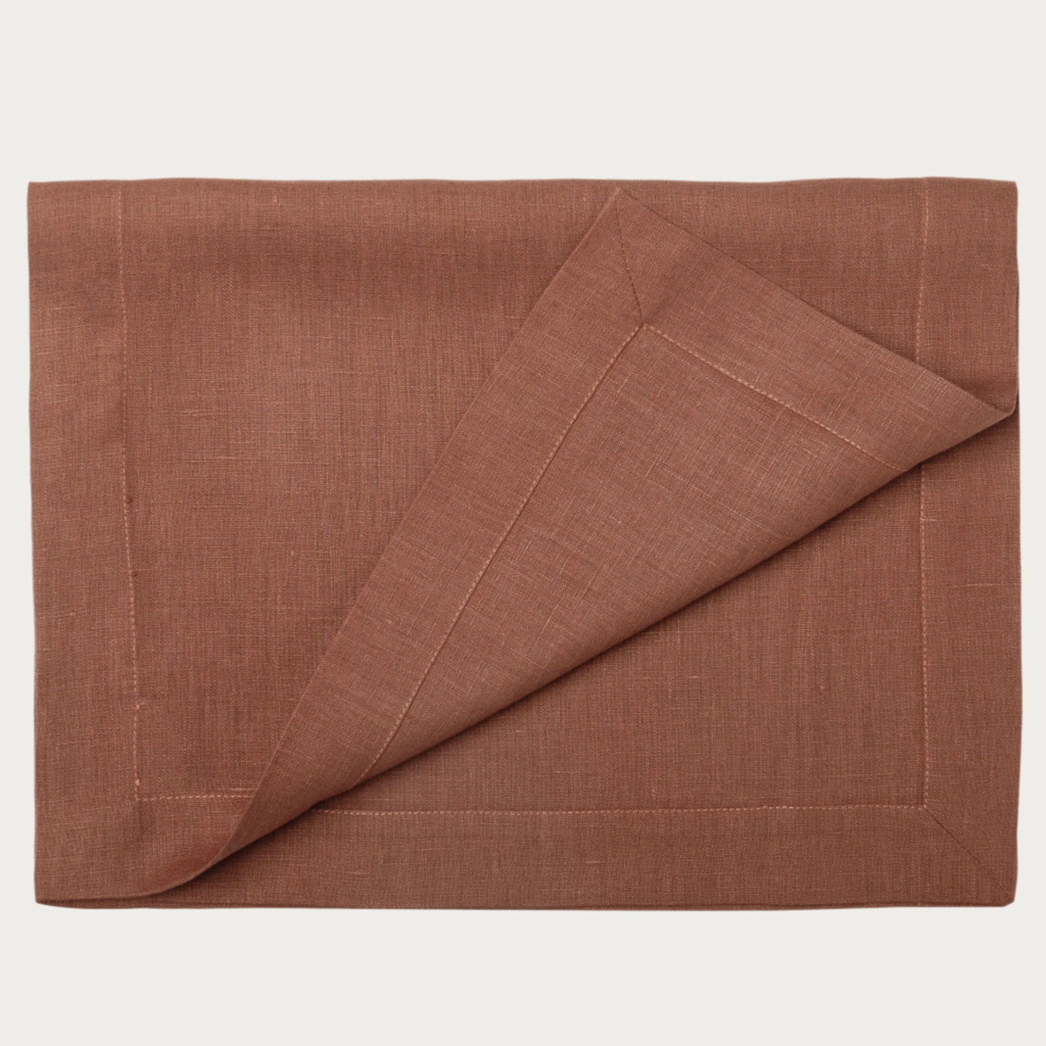 Linen table runner Deep mocha