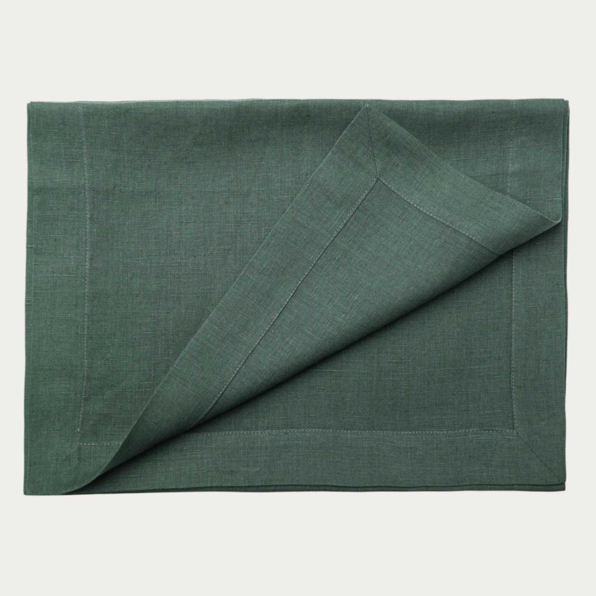 Linen table runner Forest green