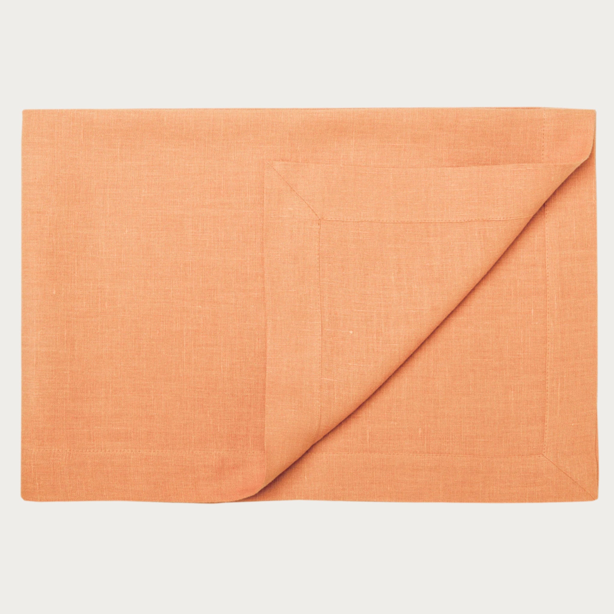 Linen tablecloth Peach clay