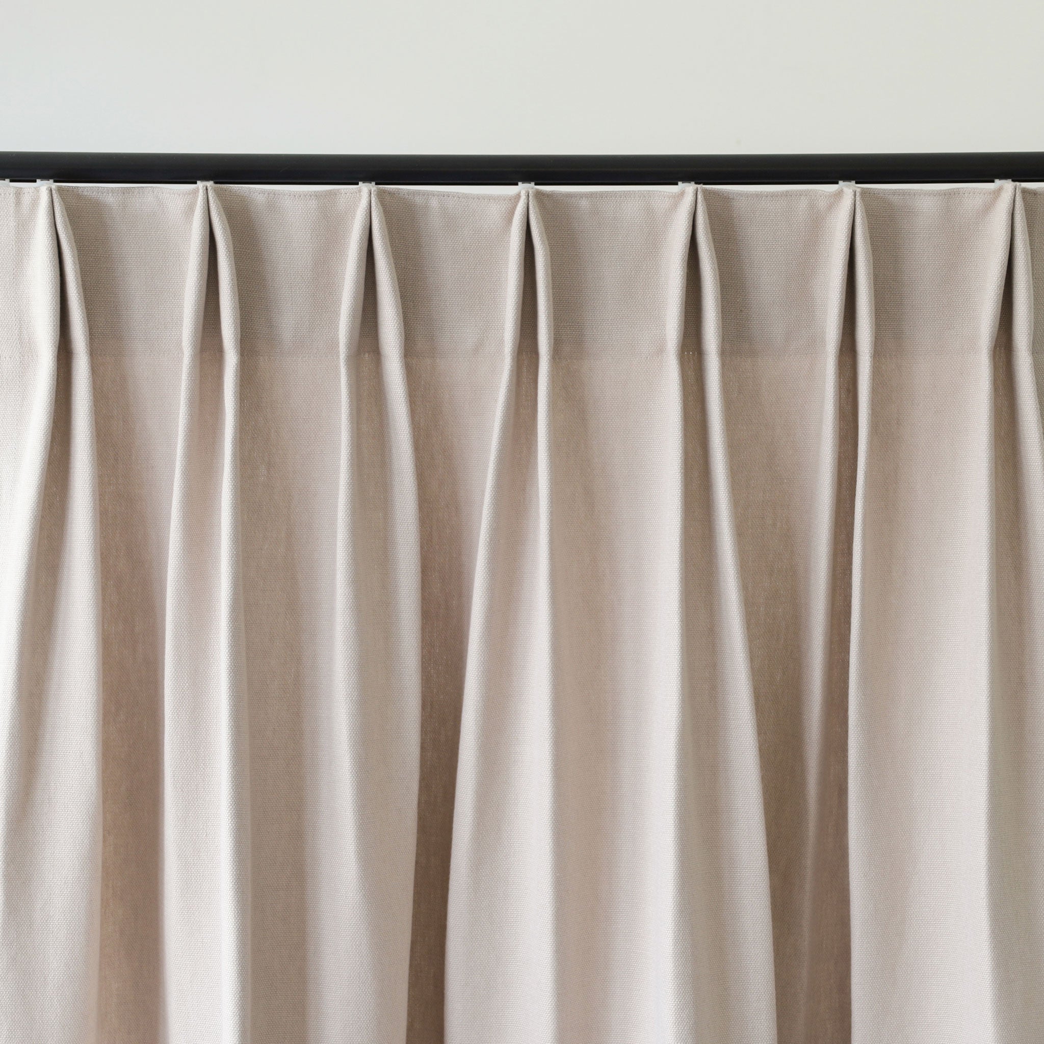 Heavy linen top tack pleat curtain panel