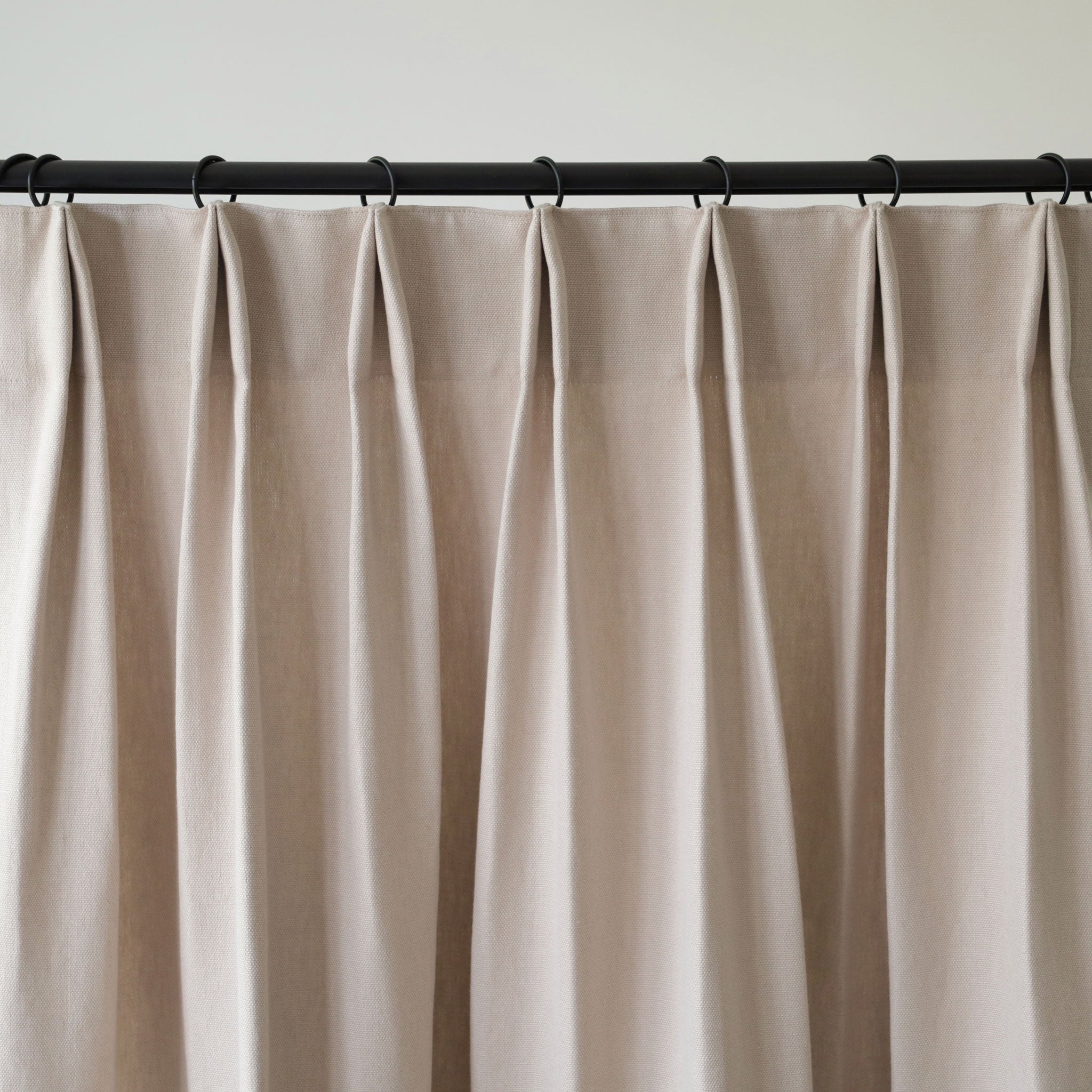 Heavy linen top tack pleat curtain panel