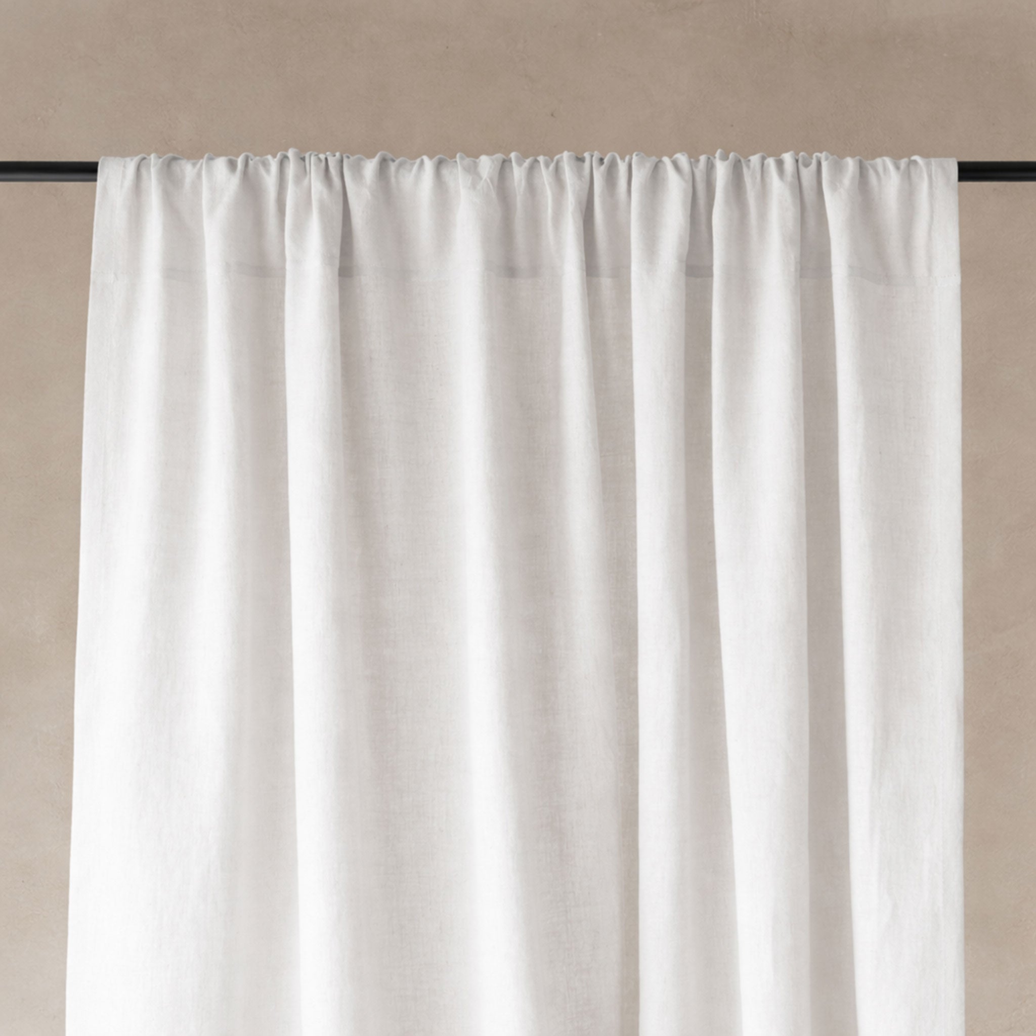 Linen curtain panel with rod pocket