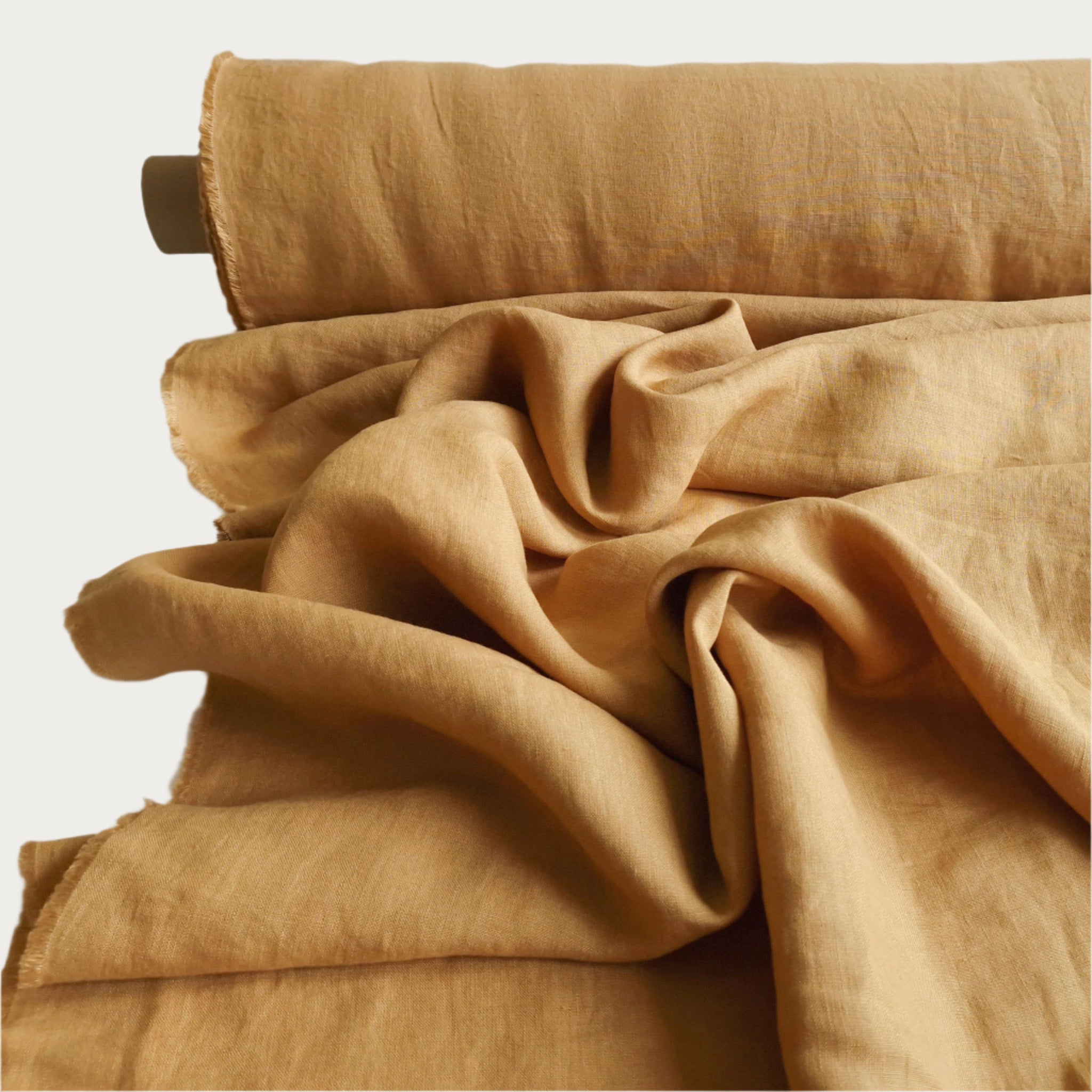 Linen fabric Yellow ochre